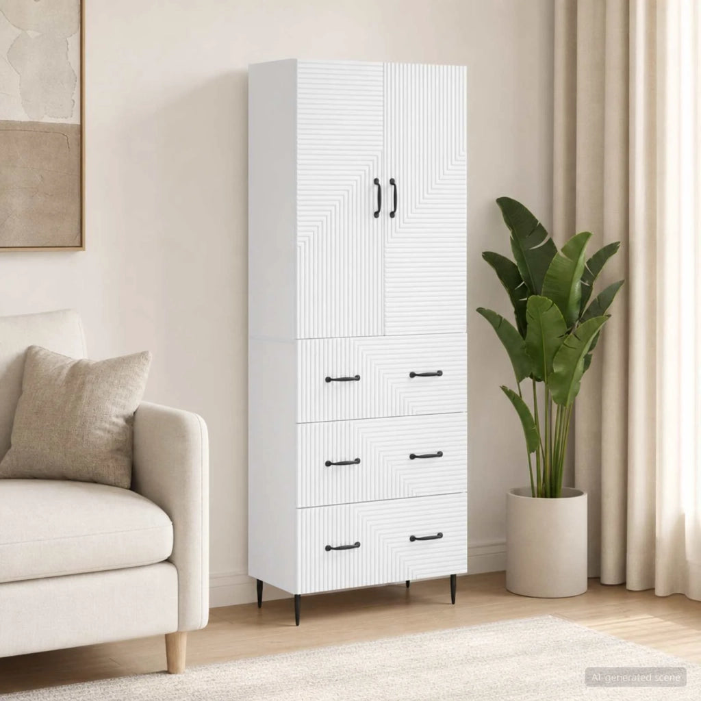 Set di armadi 2 pcs Bianco Lucido 66 x 34,5 x 90 cm 3416641