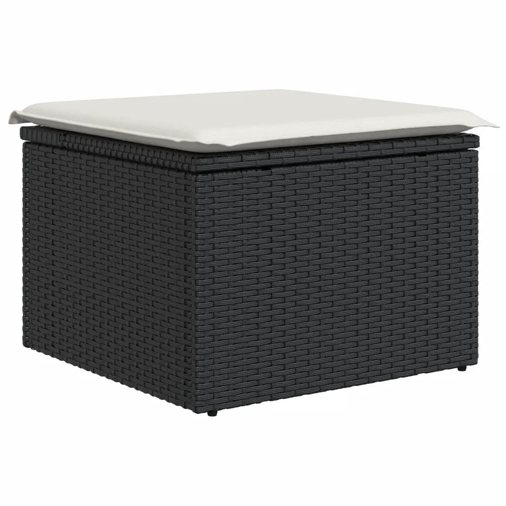 Set Divani da Giardino 11 pz con Cuscini in Polyrattan Nero 3228916