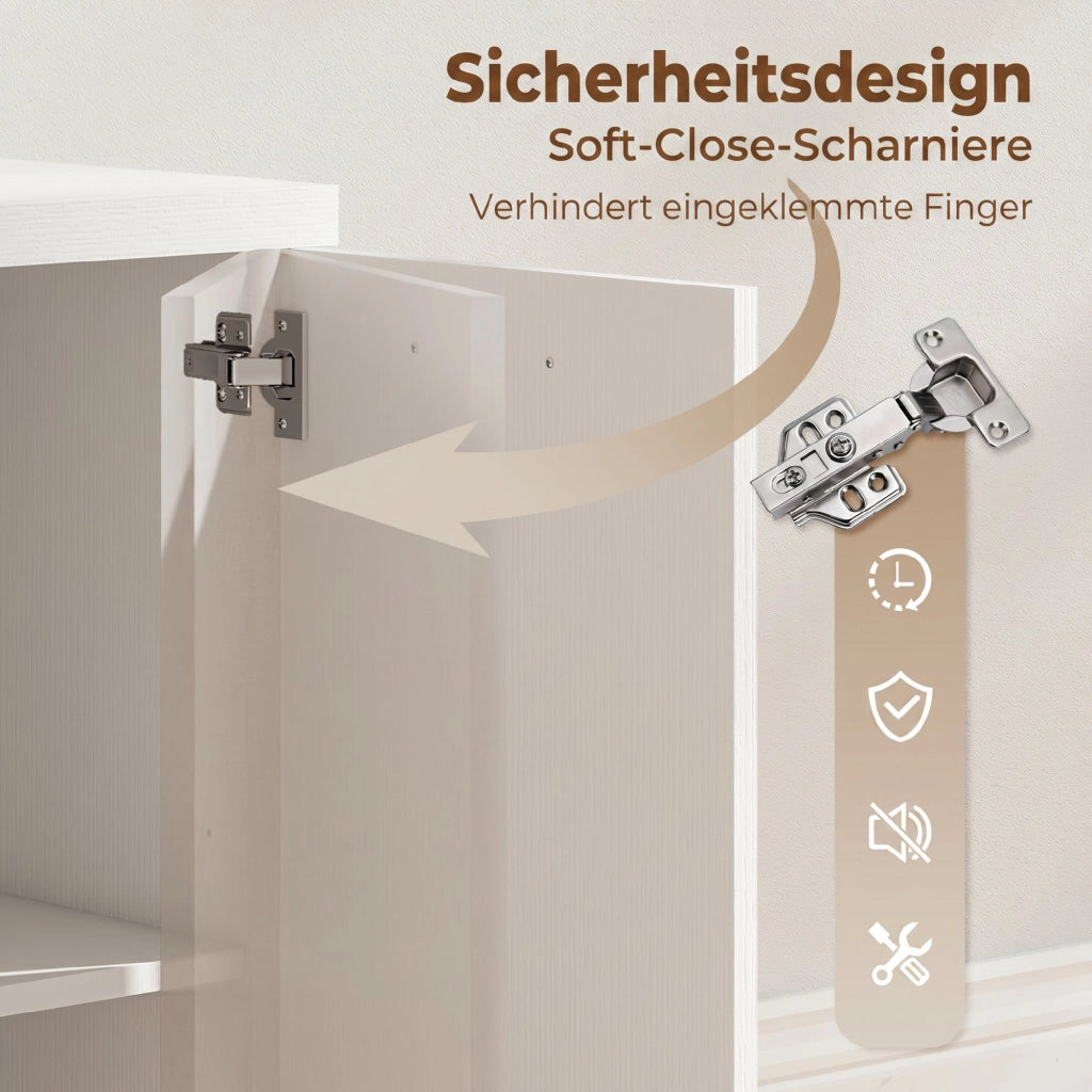 Scrivania con 4 cassetti e anta ¨C Xylo ¨C 140 cm bianco legno