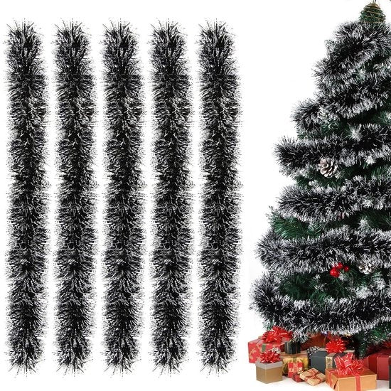 5 pezzi di lametta nera per decorazione di Natale