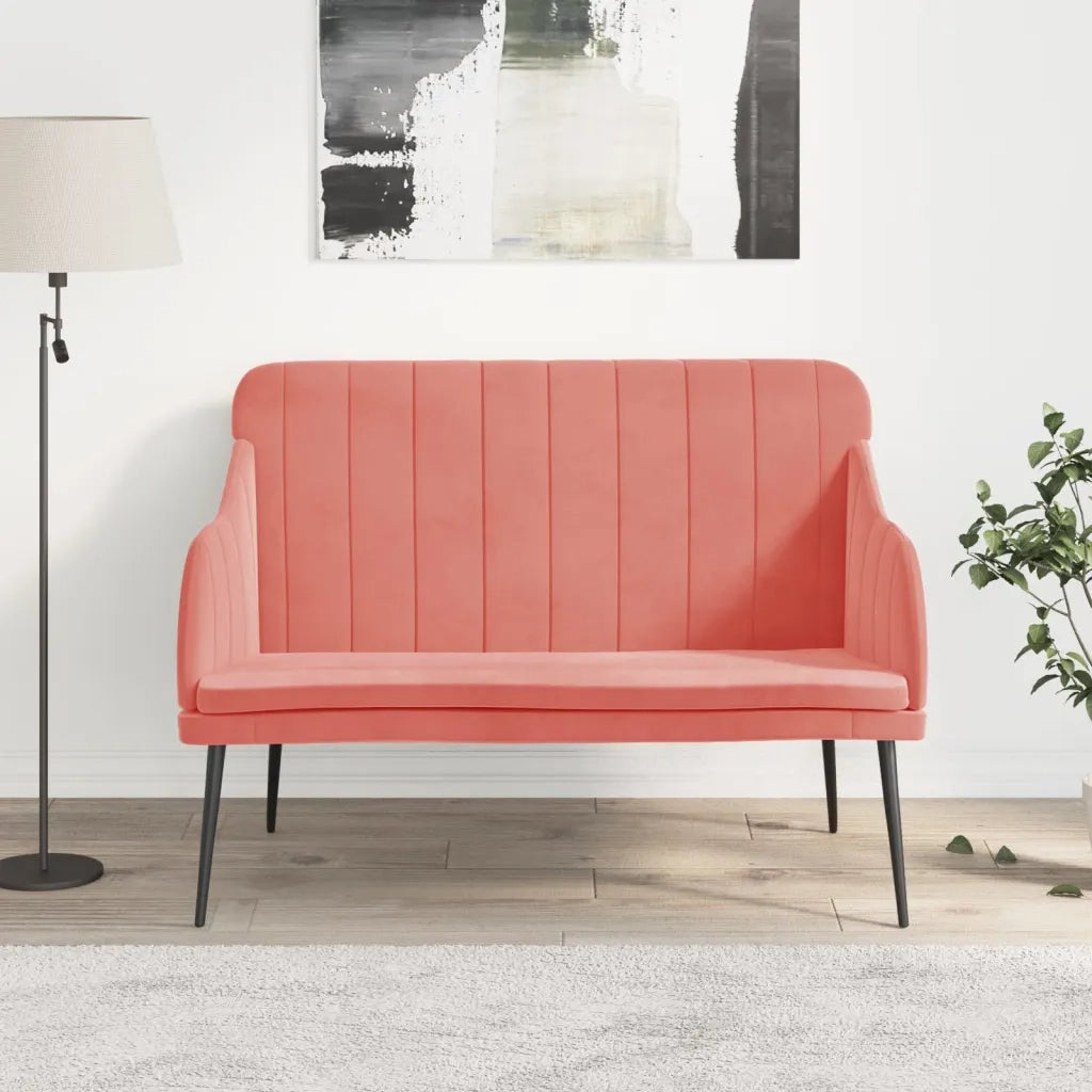 Panca Rosa 110x76x80 cm in Velluto 351467