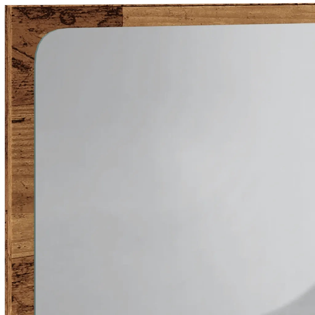 Specchio da Bagno | Specchio decorativo con Luci LED Legno Antico 60x8,5x38 cm