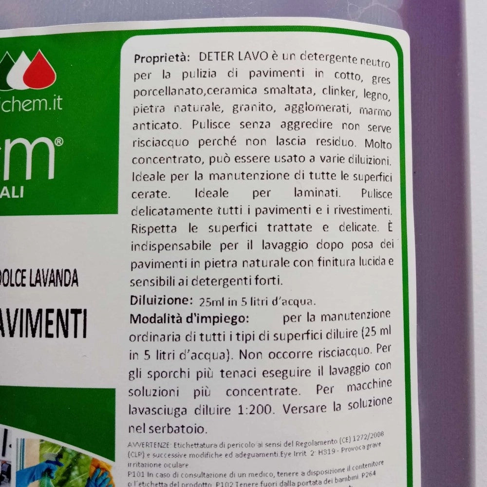 Abichem 5lt deter lavo dolce lavanda detergente igienizzante per pavimenti e superfici