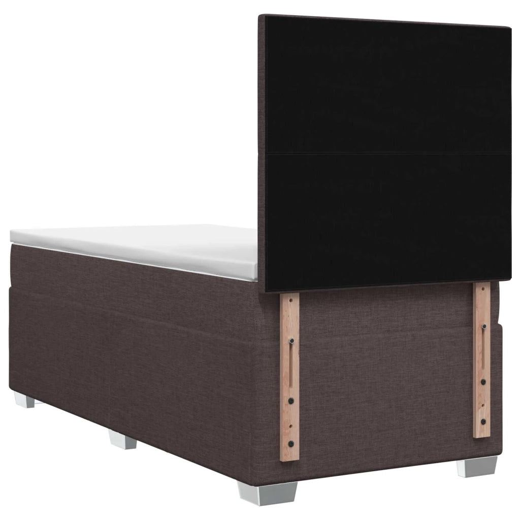 Letto box spring con materasso Marrone Scuro 100 x 200 cm 3454806