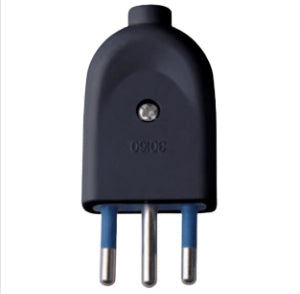 Spina elettrica nera attacco piccolo 10 ampere ecova