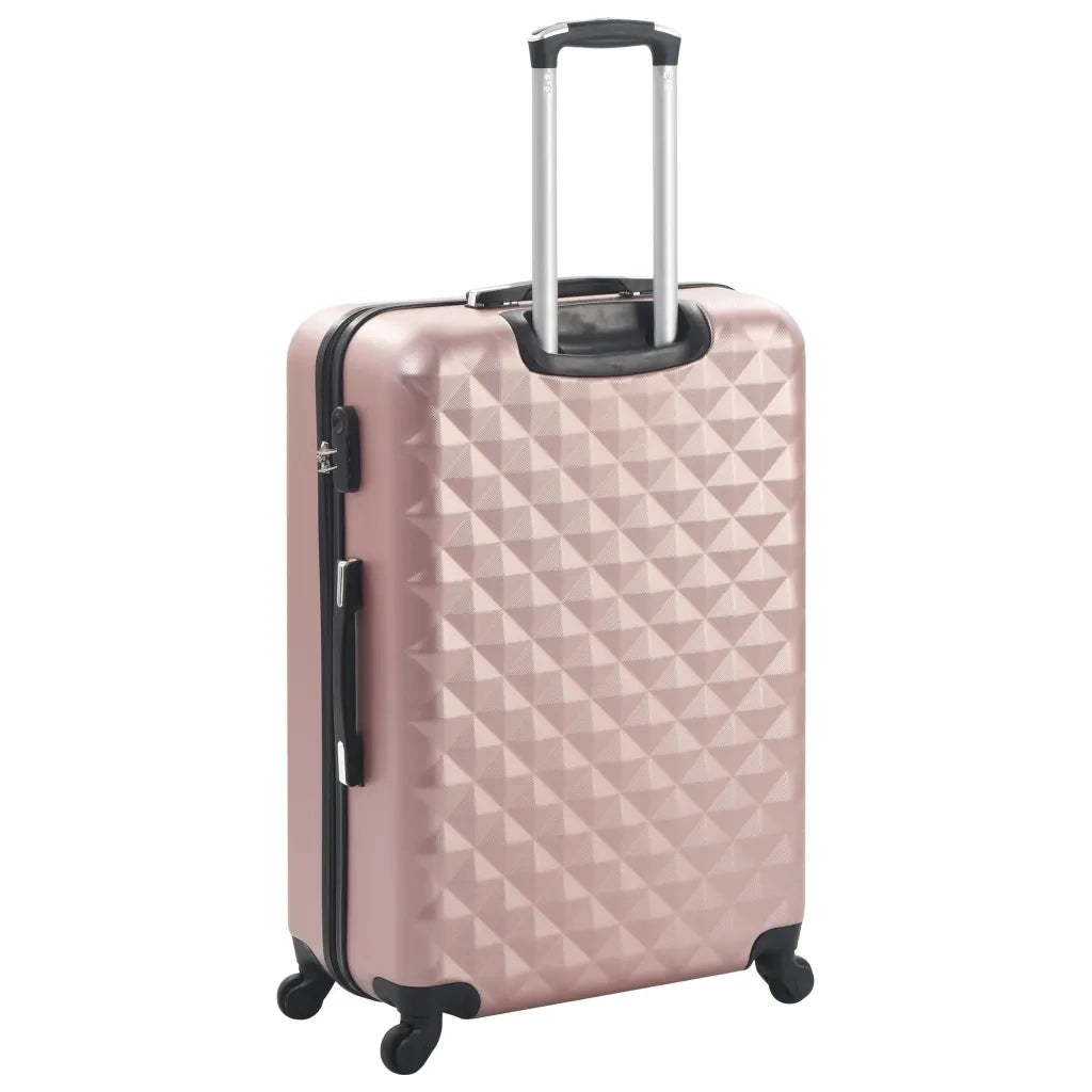 Set Trolley a Custodia Rigida 3 pz Oro Rosa in ABS 91888