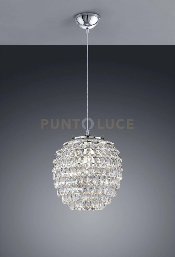 PETTY SOSPENSIONE GEMME TRASPARENTI D.35CM 1 LUCE ATTACCO E27