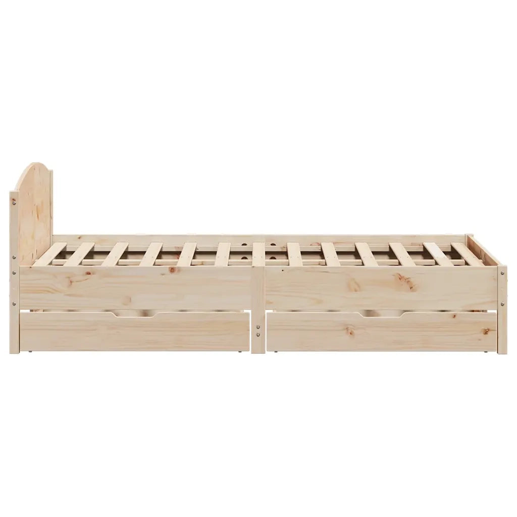 Letto senza Materasso-Struttura Letto 135x190 cm in Legno Massello di Pino 513146