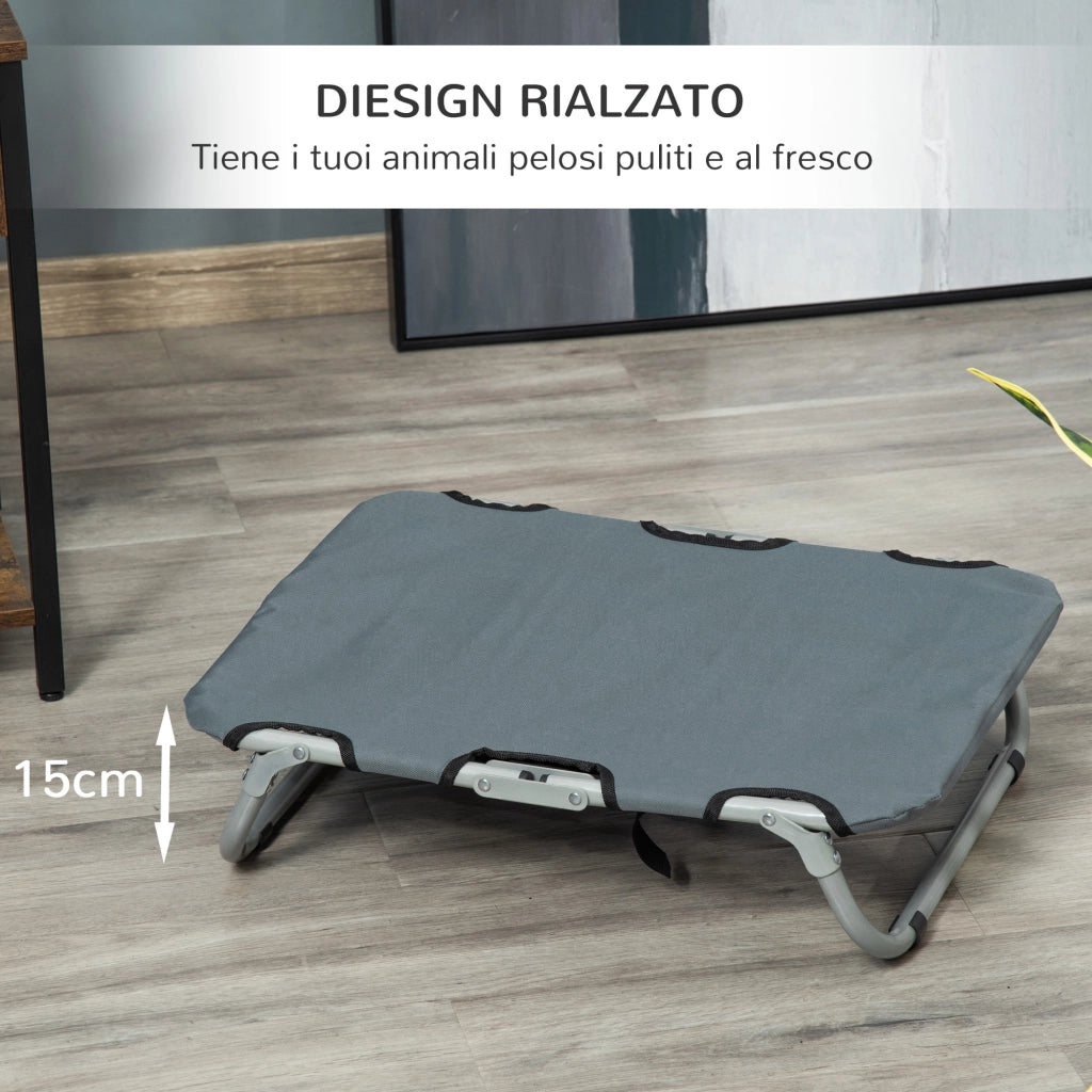 Cuccia per Cani Pieghevole ¨C Minimal ¨C Grigio Acciaio Tessuto 59x46x15