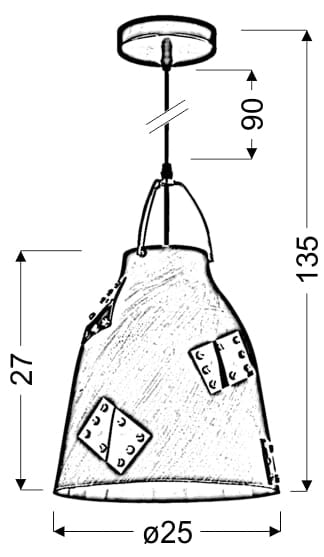 Lampada a sospensione Candellux Patch nera Ø25 E27