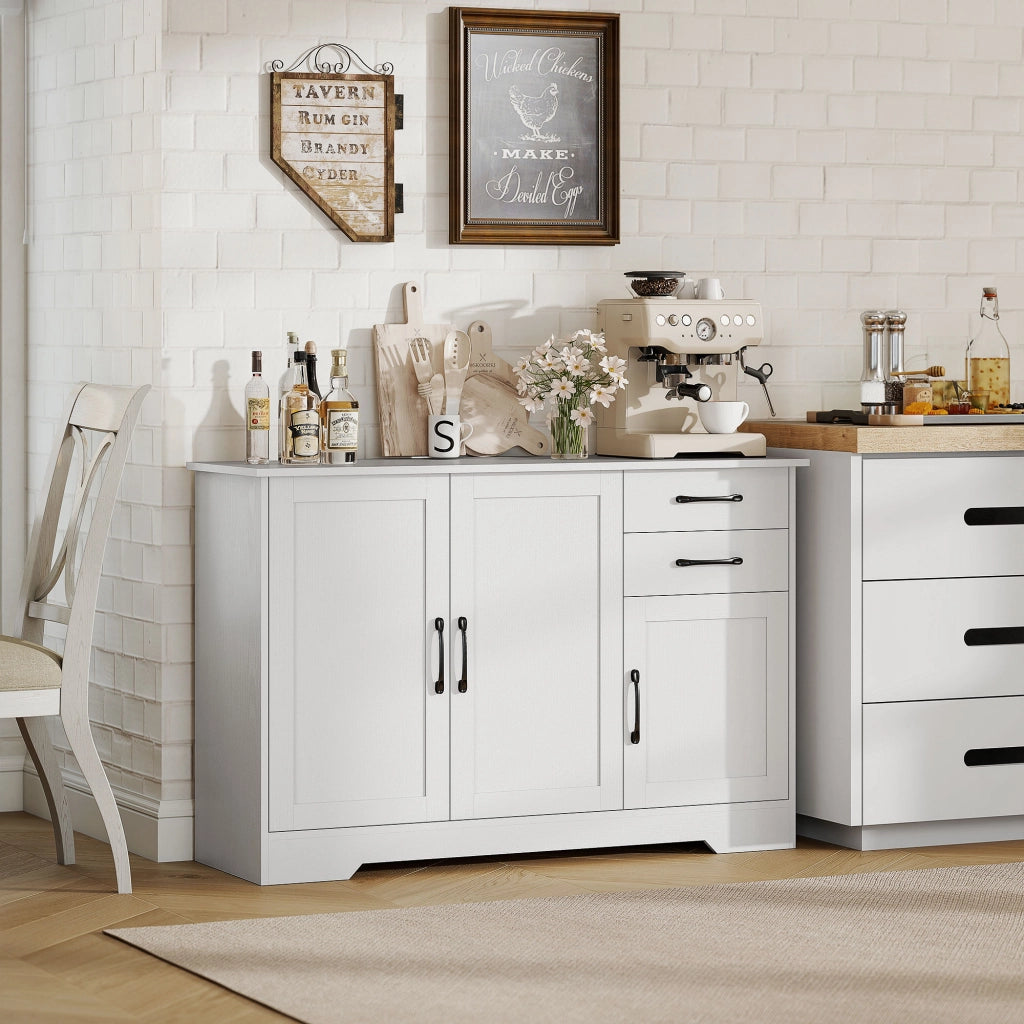 Cassettiera con ante ¨C Minimal ¨C Bianco 120x38x79