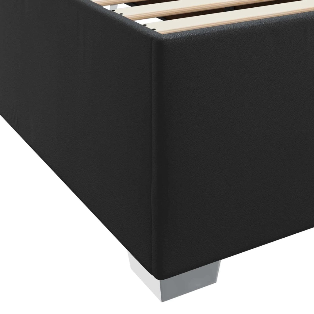 Letto singolo | Letto per adulti | Struttura del letto con materasso Nero 100 x 200 cm Tessuto