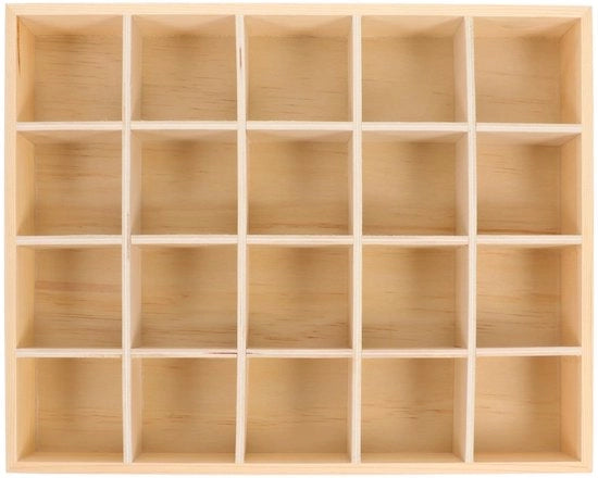 Organizzatore di Cassetta per Abbigliamento e Accessori con 20 Compartimenti in Legno per Camicie, Calze e Cravatte.