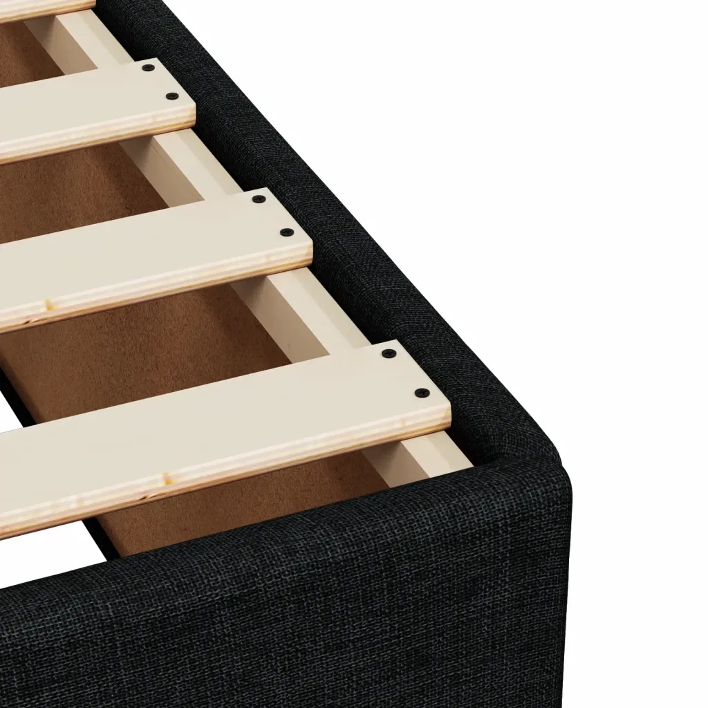 Letto singolo | Letto per adulti | Giroletto senza Materasso Nero 80x200 cm Tessuto