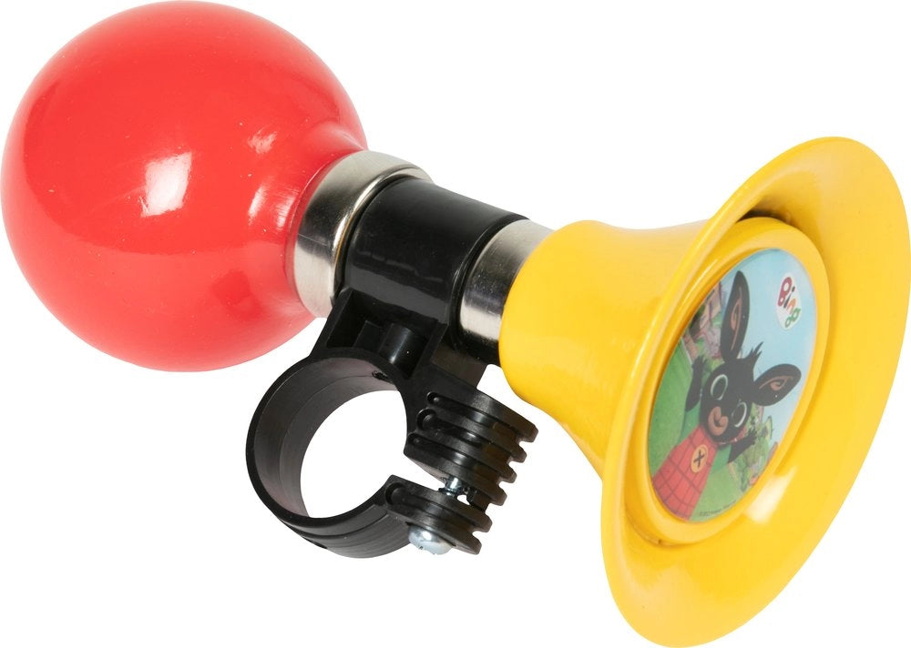 Trombetta ciclo bambino coniglietto Bing rosso giallo bici