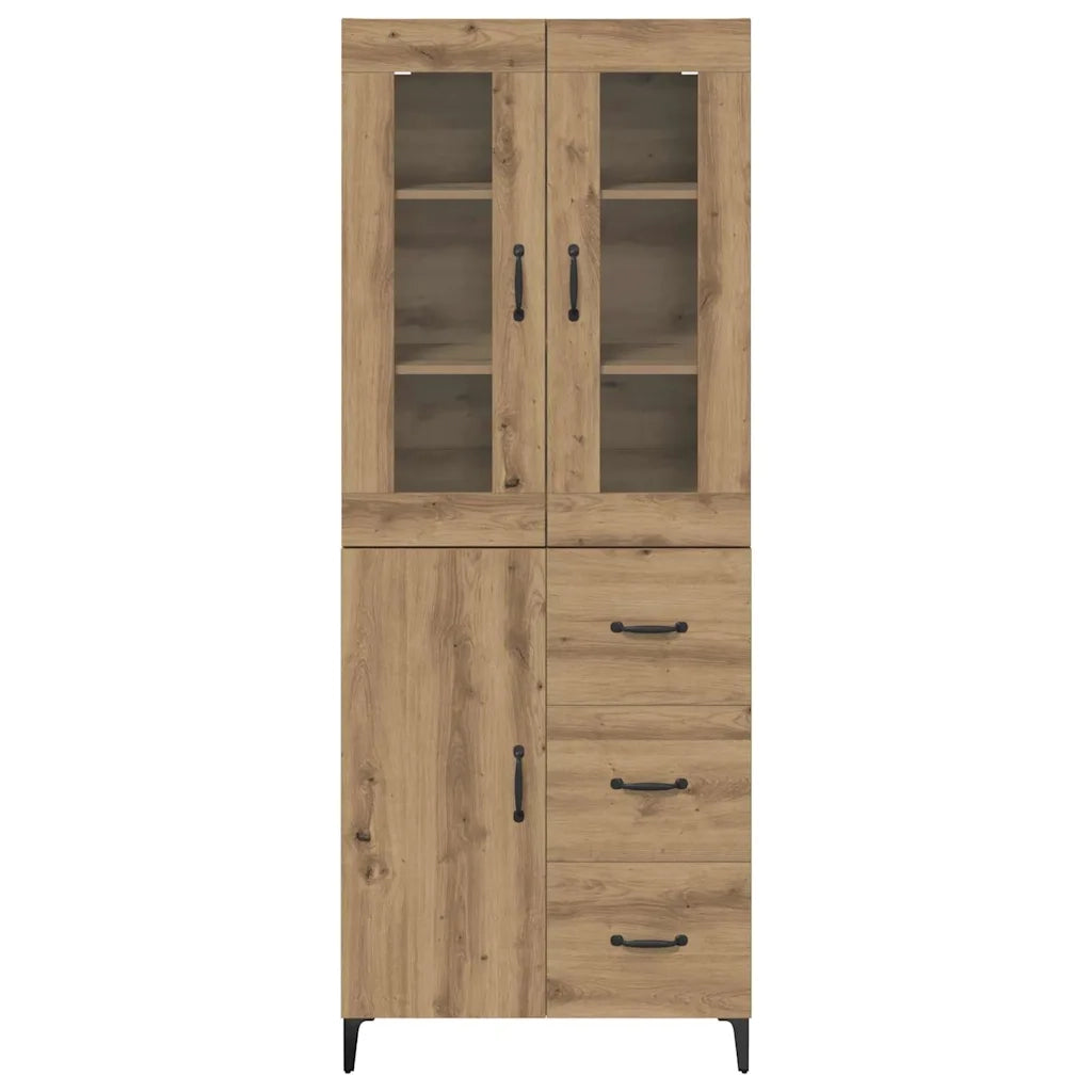 Credenza con Cassetto-Buffet-Armadio da cucina Rovere artigianale 69,5 x 34 x 180 cm 893400