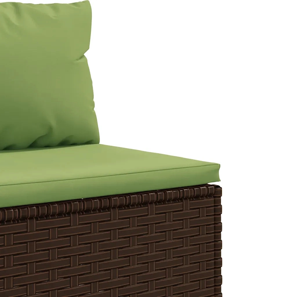 Set Divani da Giardino 7 pz con Cuscini in Polyrattan Marrone 3308262