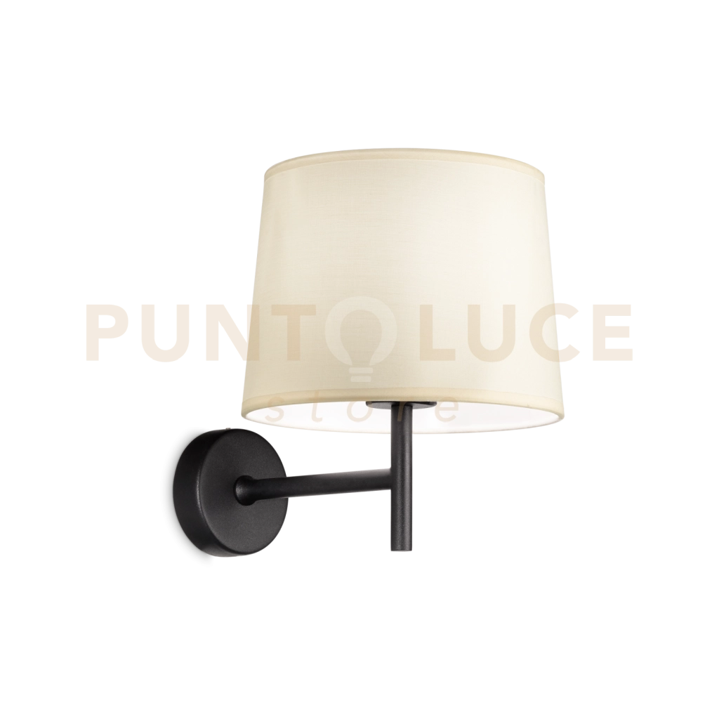 SET UP APPLIQUE 1 LUCE ATTACCO E27 IN METALLO NERO SENZA PARALUME
