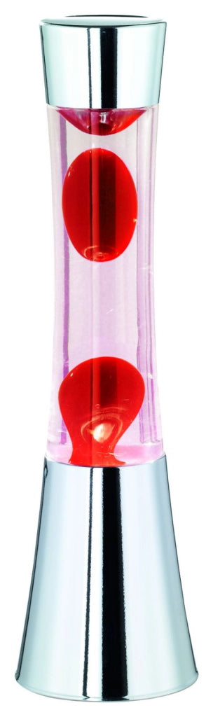 LAVA LAMPADA CURVA GADGET CROMO + ROSSO H.40CM