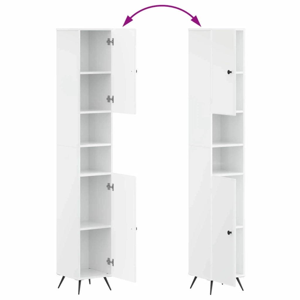 Set di armadietti da bagno in 3 pezzi BREDA Bianco Lucido 3417481