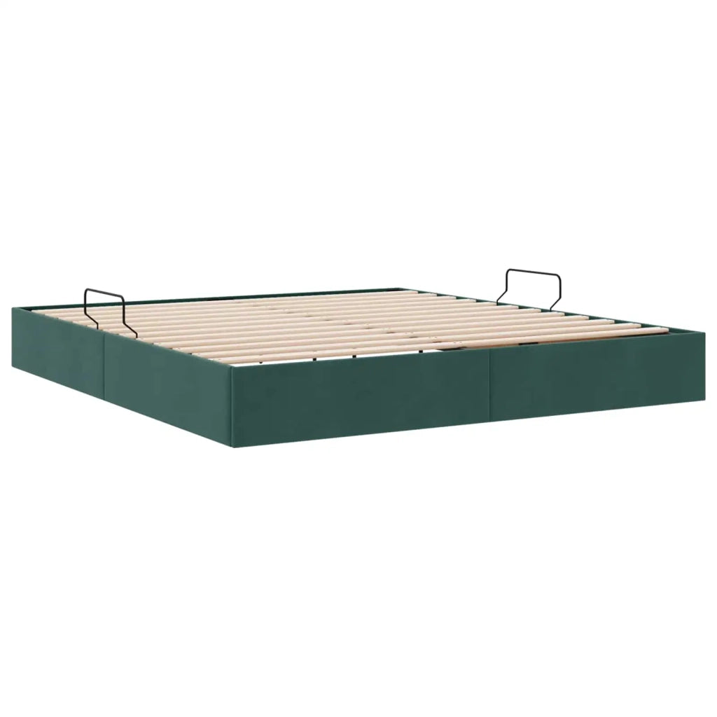Letto ottomano Verde Scuro 160 x 200 cm Velluto 3442895