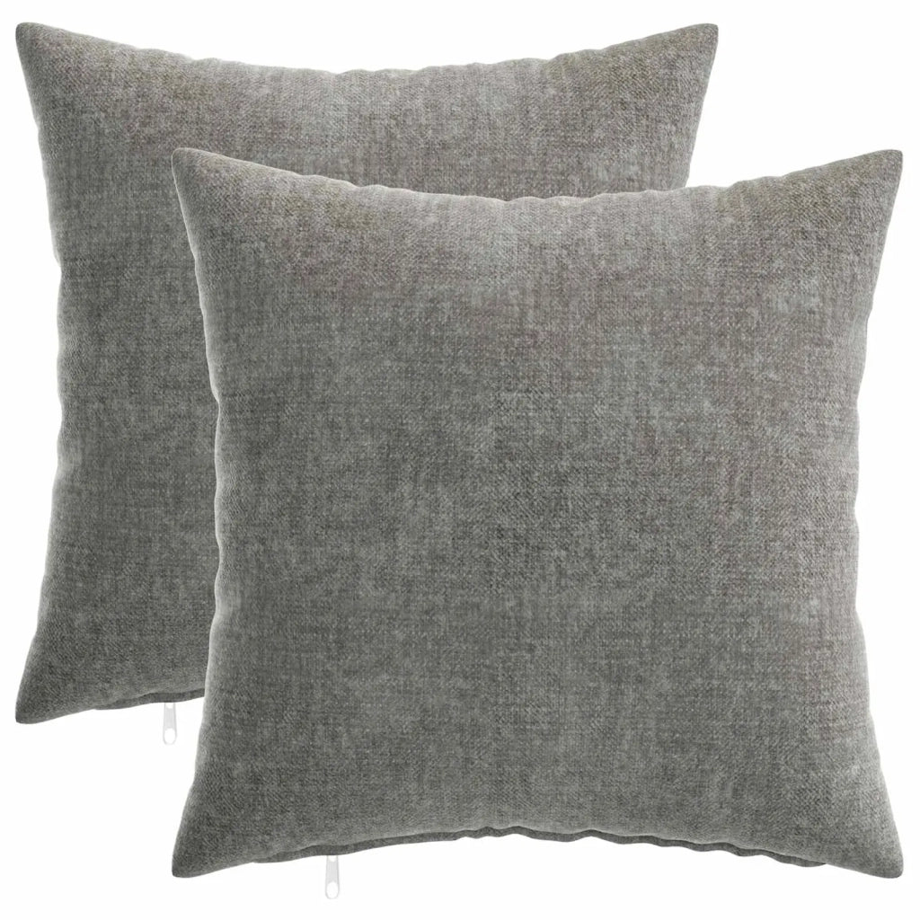 Federa 2 pz HEERLEN Grigio Scuro 40 x 40 cm Tessuto Chenille 908500