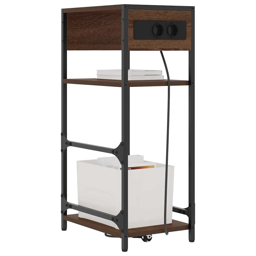Comodino | Armadio da Notte | Mobiletto da notte Rovere Marrone 40 x 27 x 76 cm