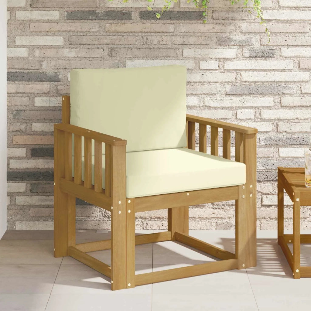 2 Pezzo Set di divani da esterno Poliestere Bianco e Crema 3438969