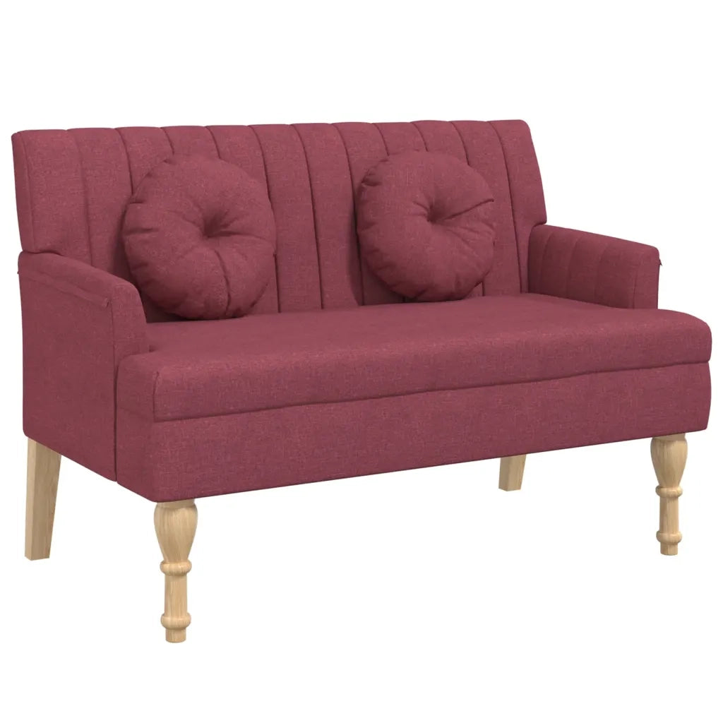 Panca con Cuscini Rosso Vino 113x64,5x75,5 cm in Tessutocod mxl 83888