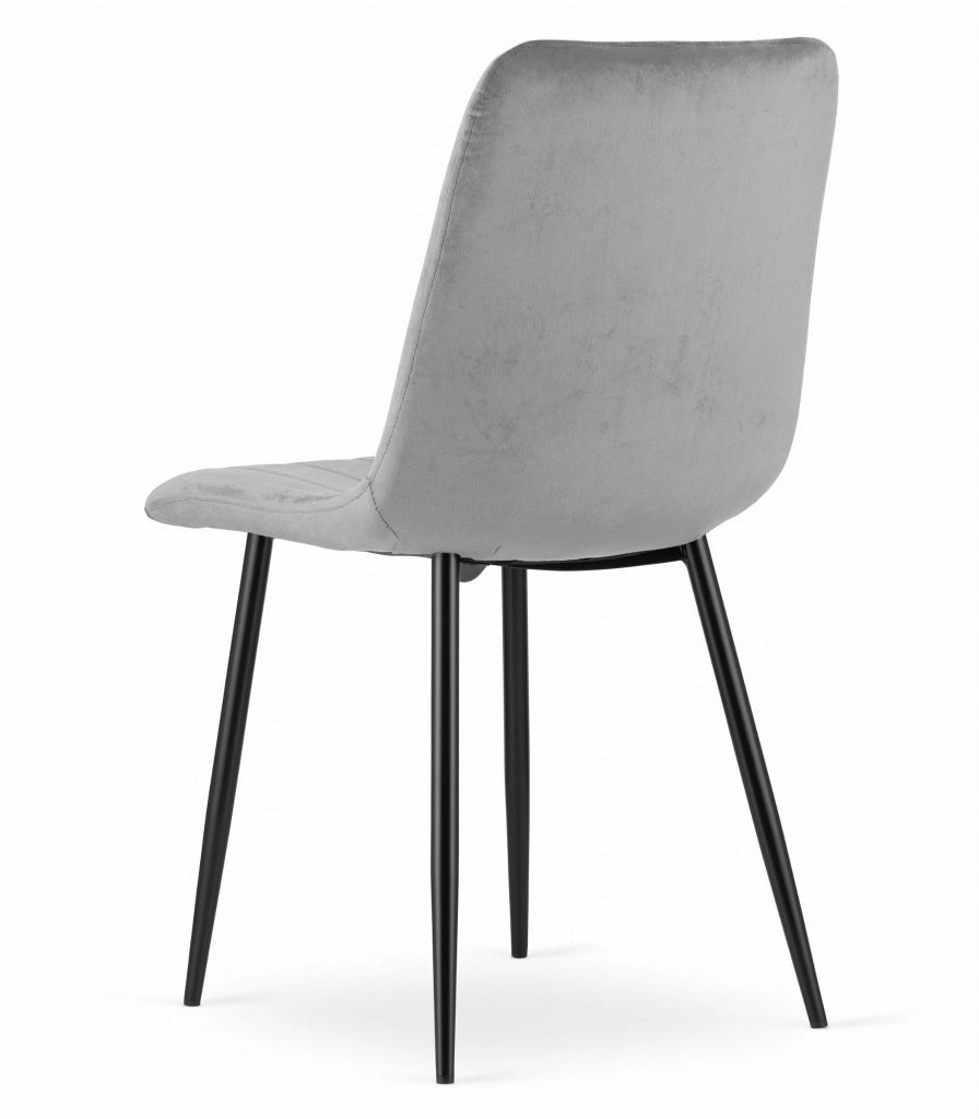 Sedia VALORA JEWA - Design ergonomico in velluto grigio chiaro x 3