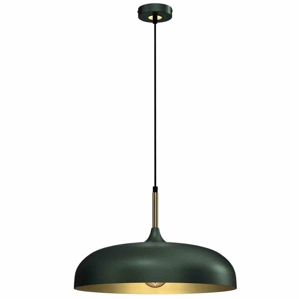 Lampadario a sospensione Milagro Lincoln verde oro Ø45