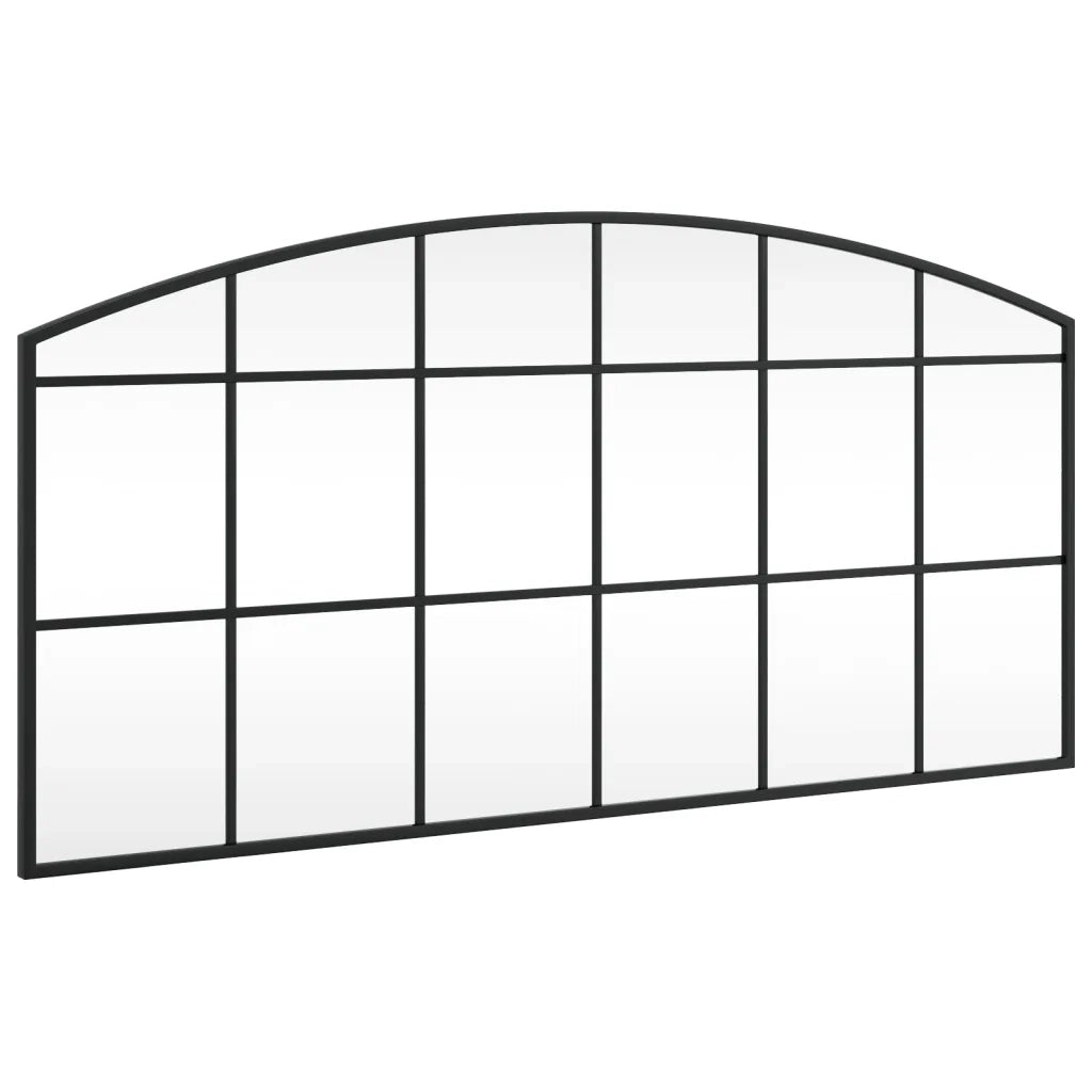 Specchio da Parete Nero 100x50 cm Arco in Ferro 358638