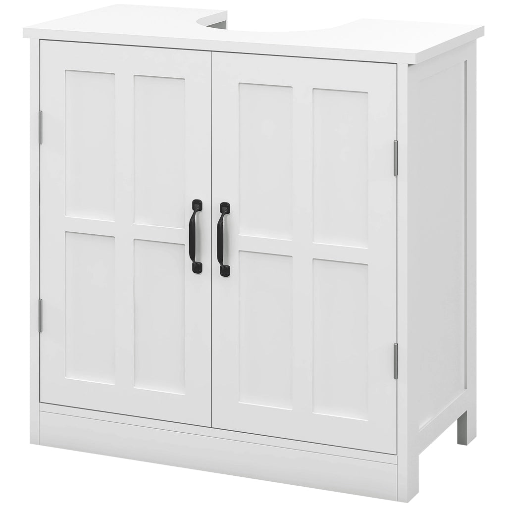 Mobile Sottolavabo Bagno con Ante e Ripiano Regolabile ¨C Minimal ¨C Bianco 60x30x60