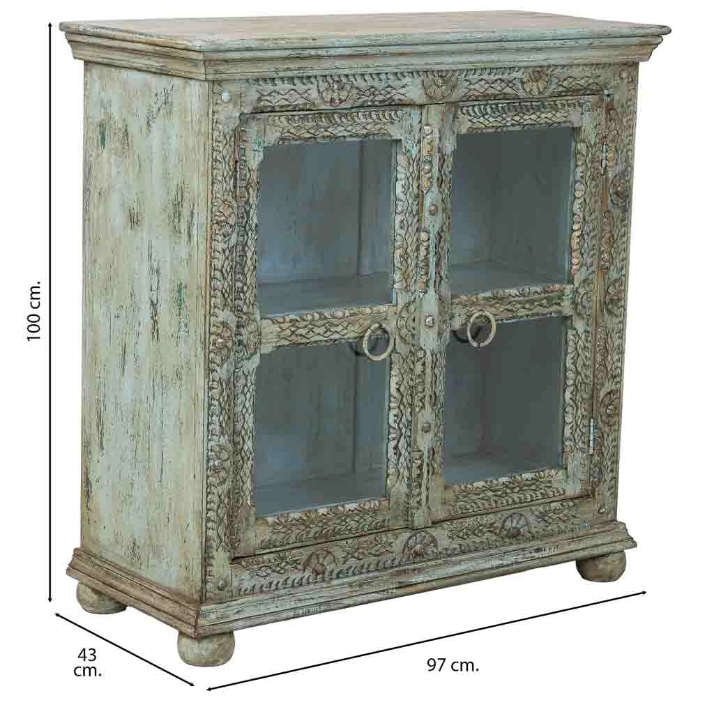 Credenza in legno blu 97x43x100