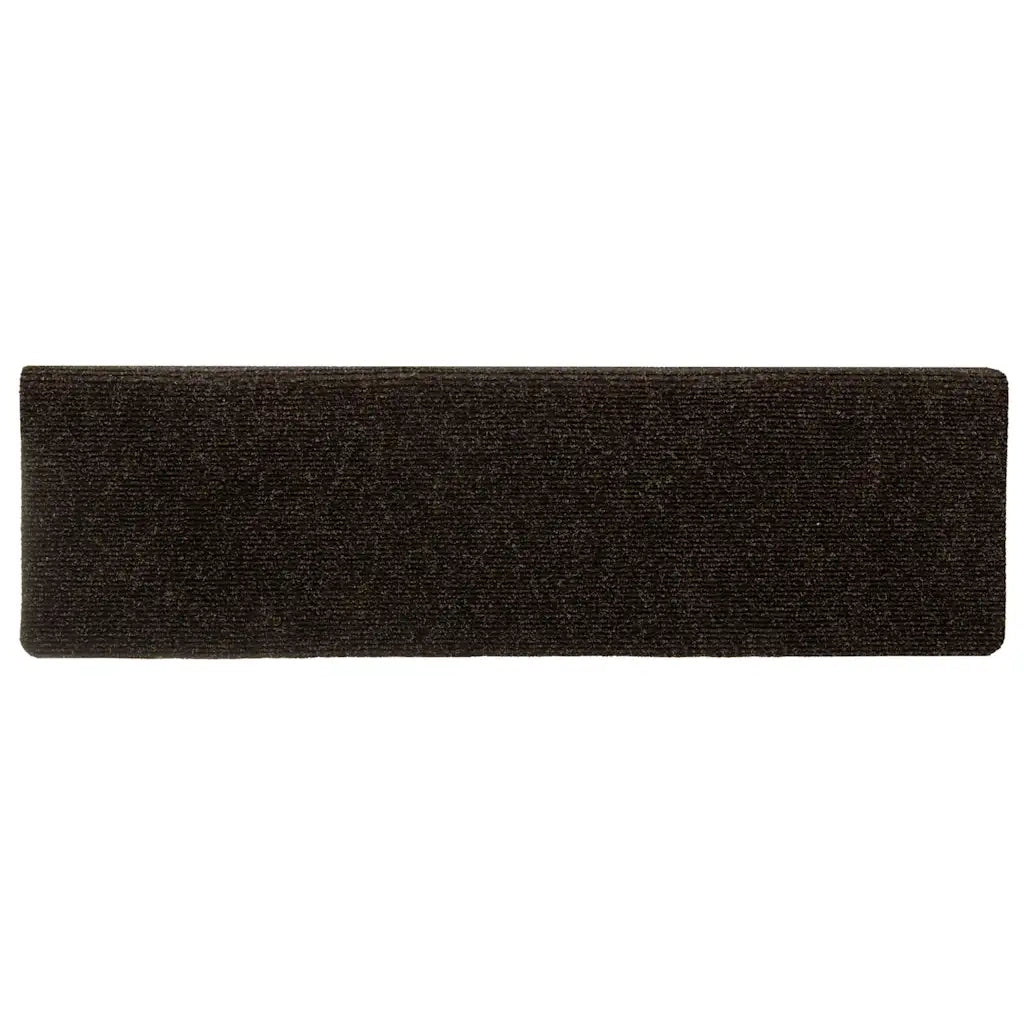 Tappetini per scale autoadesivi 15 pz | Gradini per Scale 65x21x4 cm marrone scuro bordo rettangolare