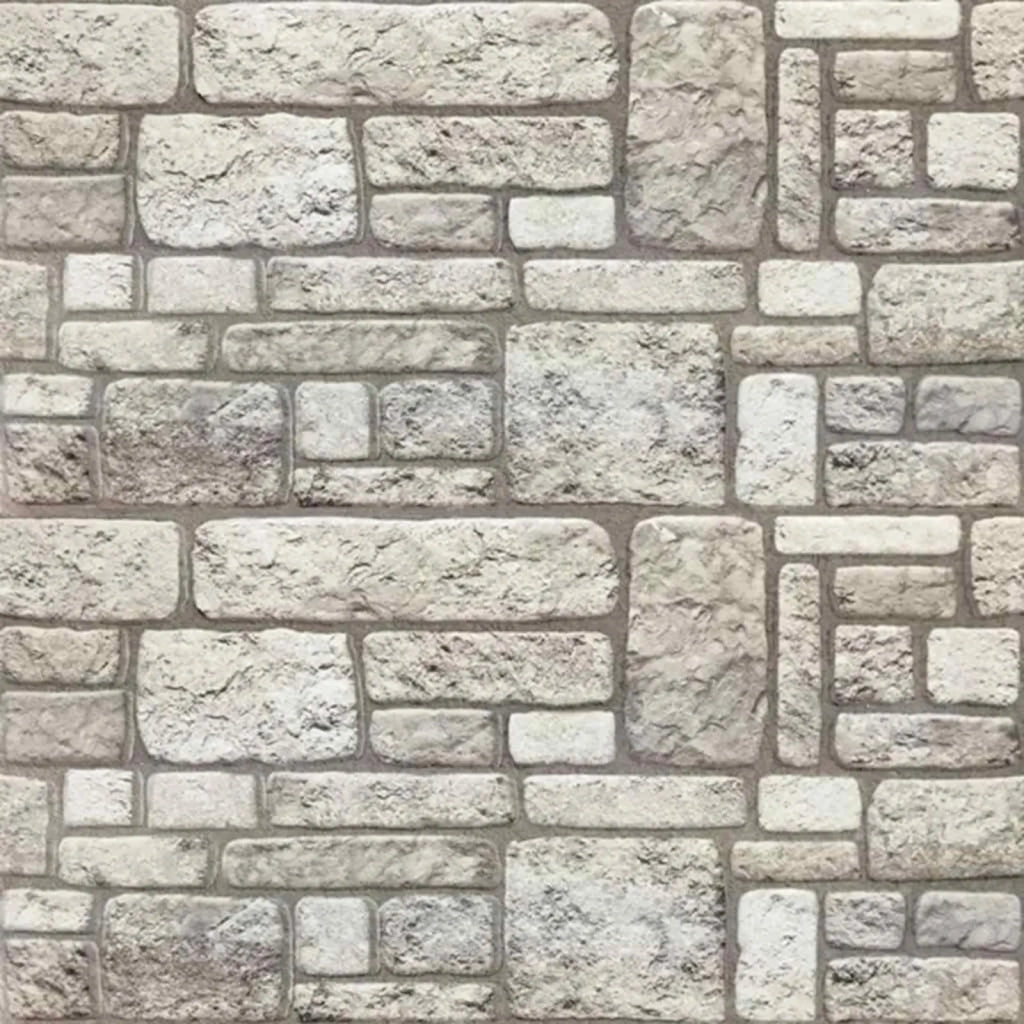 Pannelli da parete 10 pcs Grigio 100 x 50 cm Schiuma EPS 332929