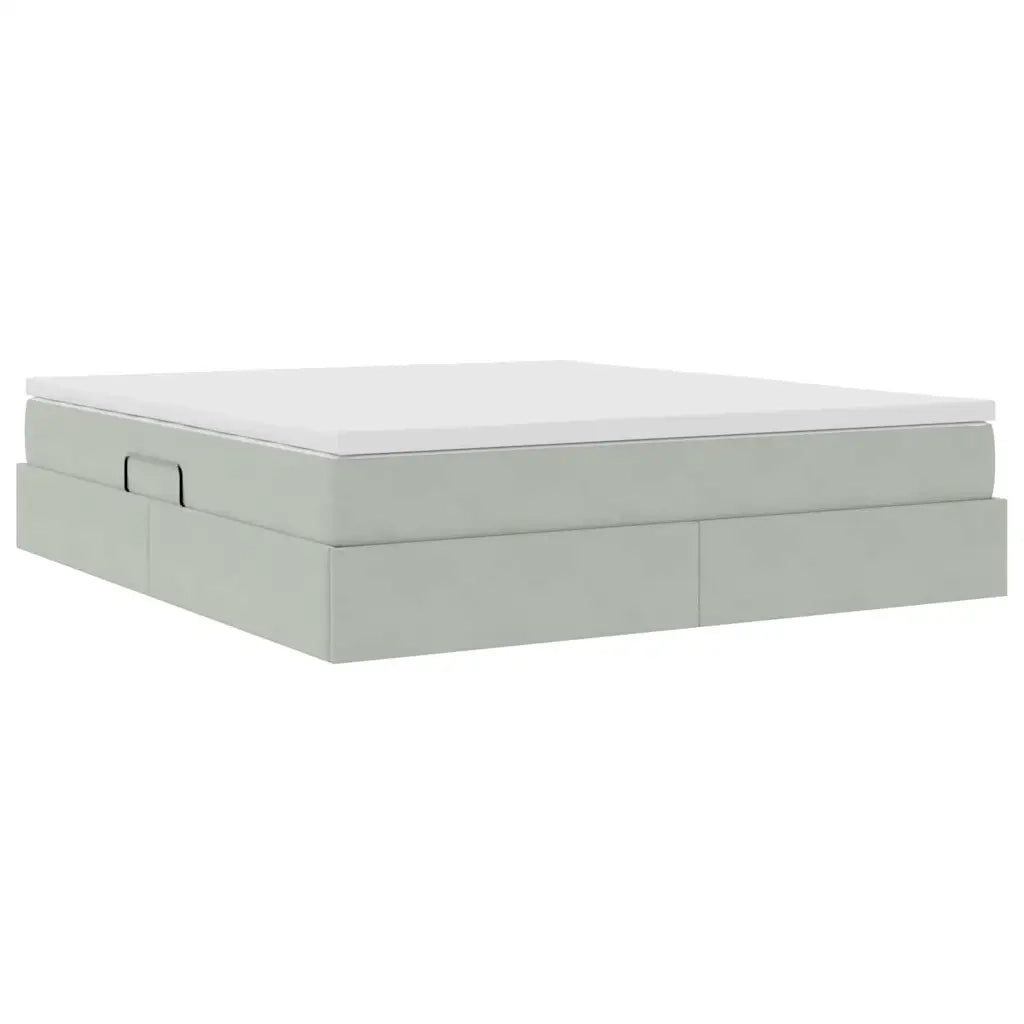 Letto con contenitore e materasso Grigio chiaro 160 x 200 cm 3370311