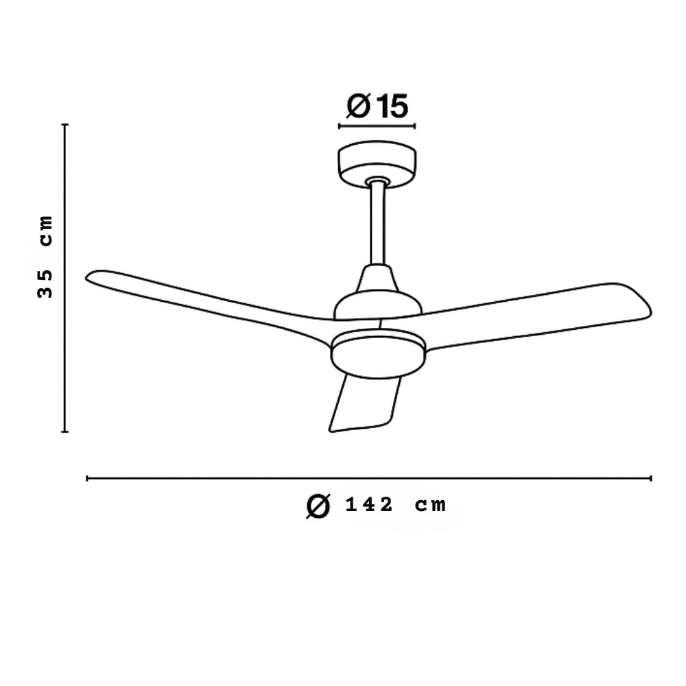 Ventilatore da soffitto industriale zephir zfs8120 70w bianco 3 pale *** diametro 142 centimetri, confezione 1