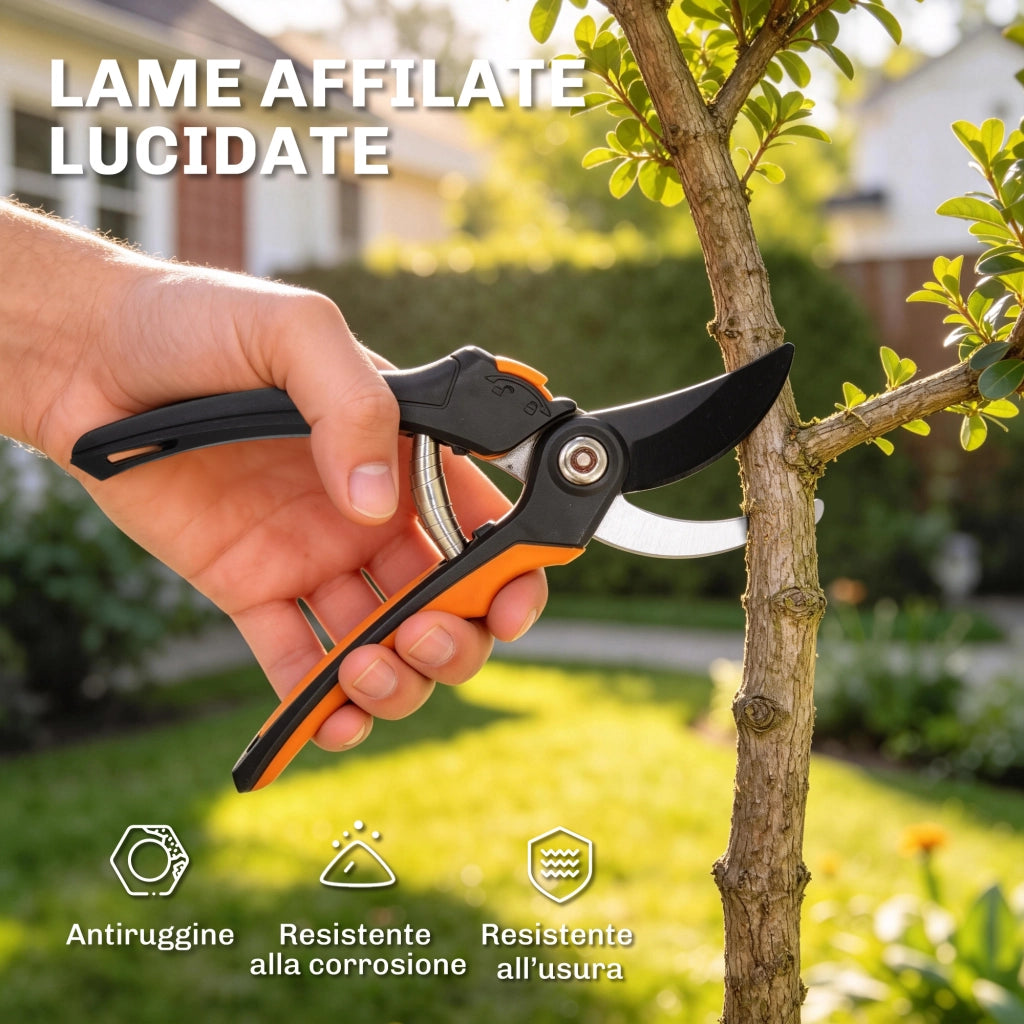 Set Giardinaggio 2 Pezzi ¨C Xylo ¨C Troncarami e Cesoie con Impugnatura Morbida e Blocco Sicurezza