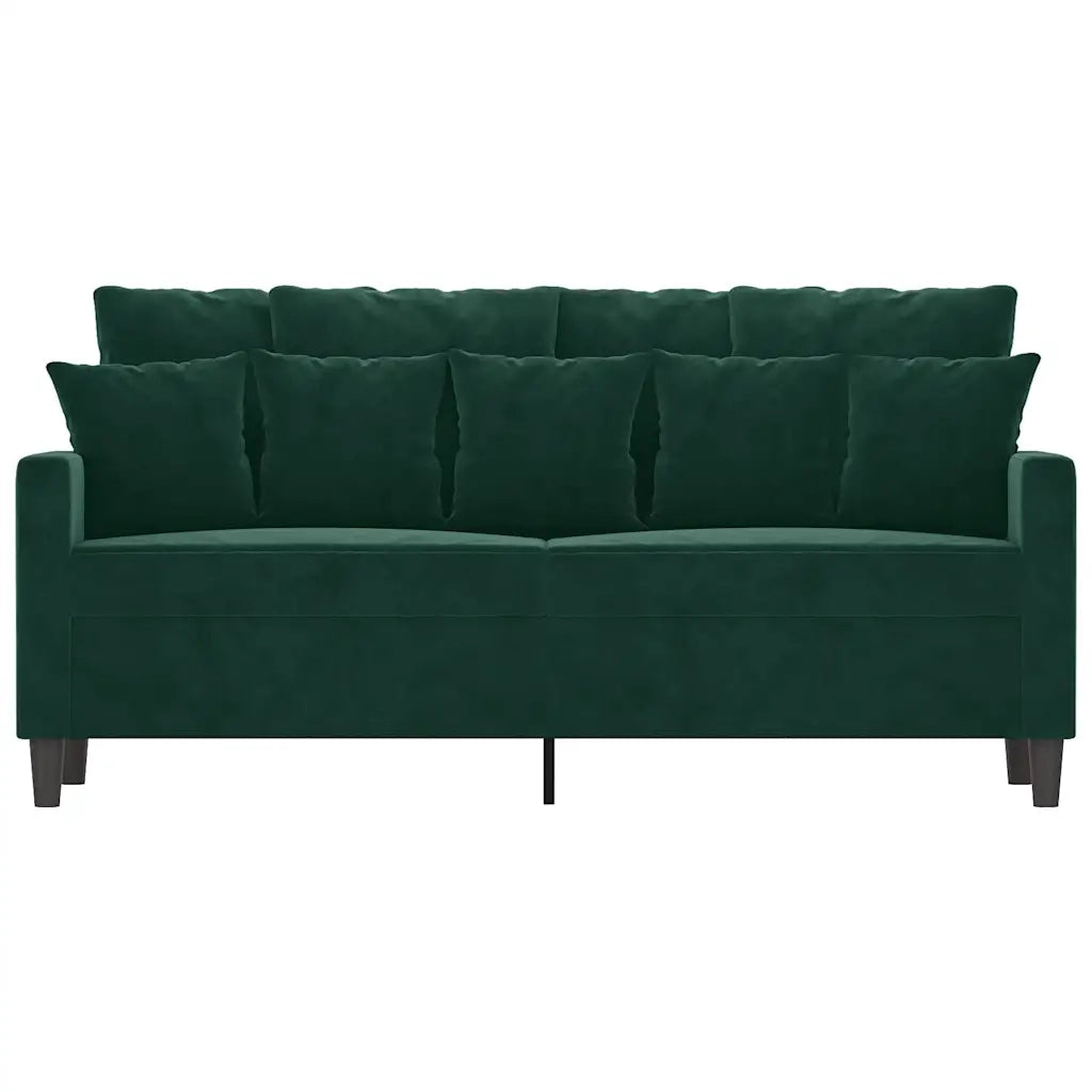 Divano a 2 Posti Verde Scuro 140 cm in Velluto 359305