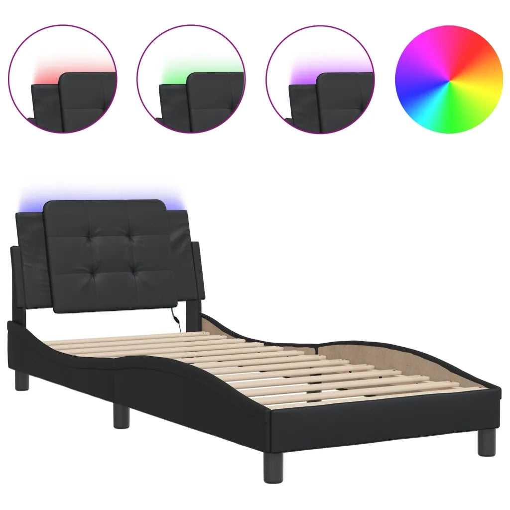 Giroletto con LED senza Materasso Zadar Nero 90x200 cm