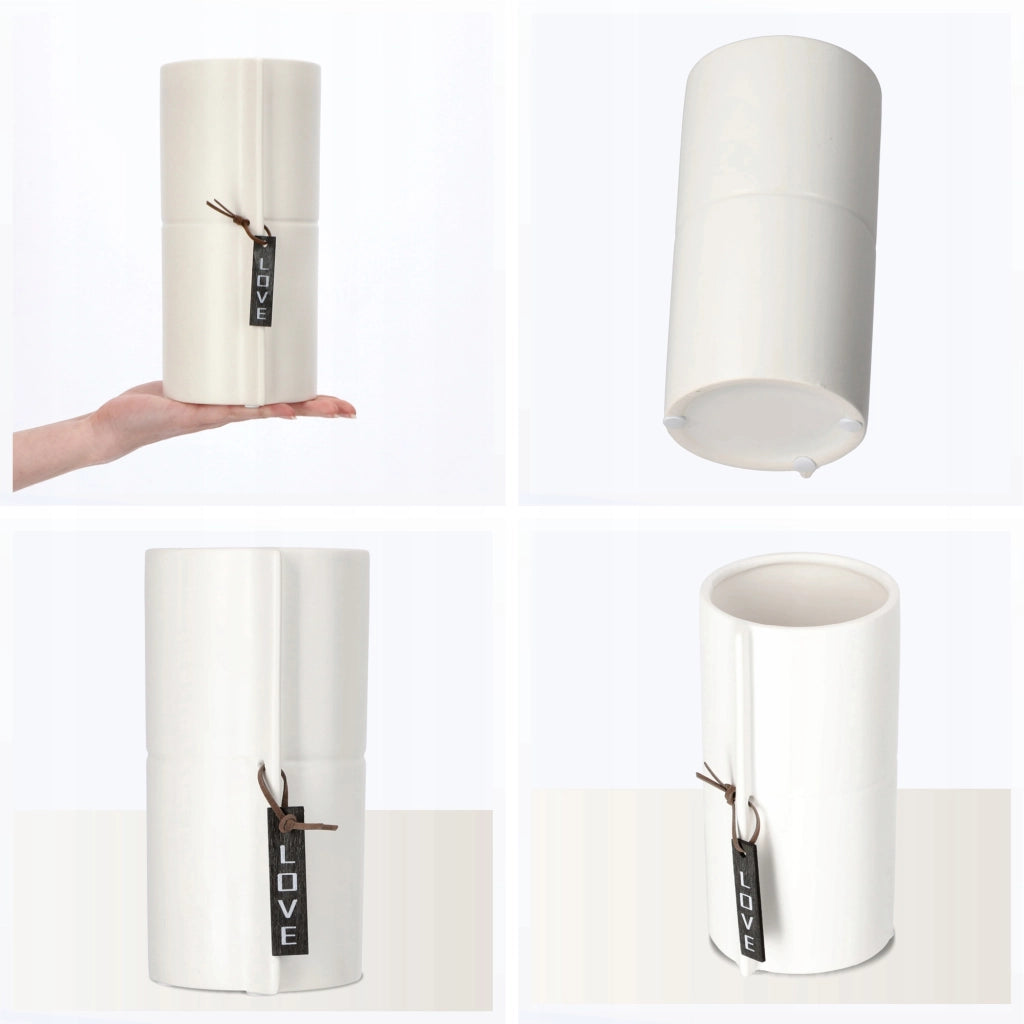 Vaso da fiori in ceramica KADAX, bianco, rotondo, 11 cm