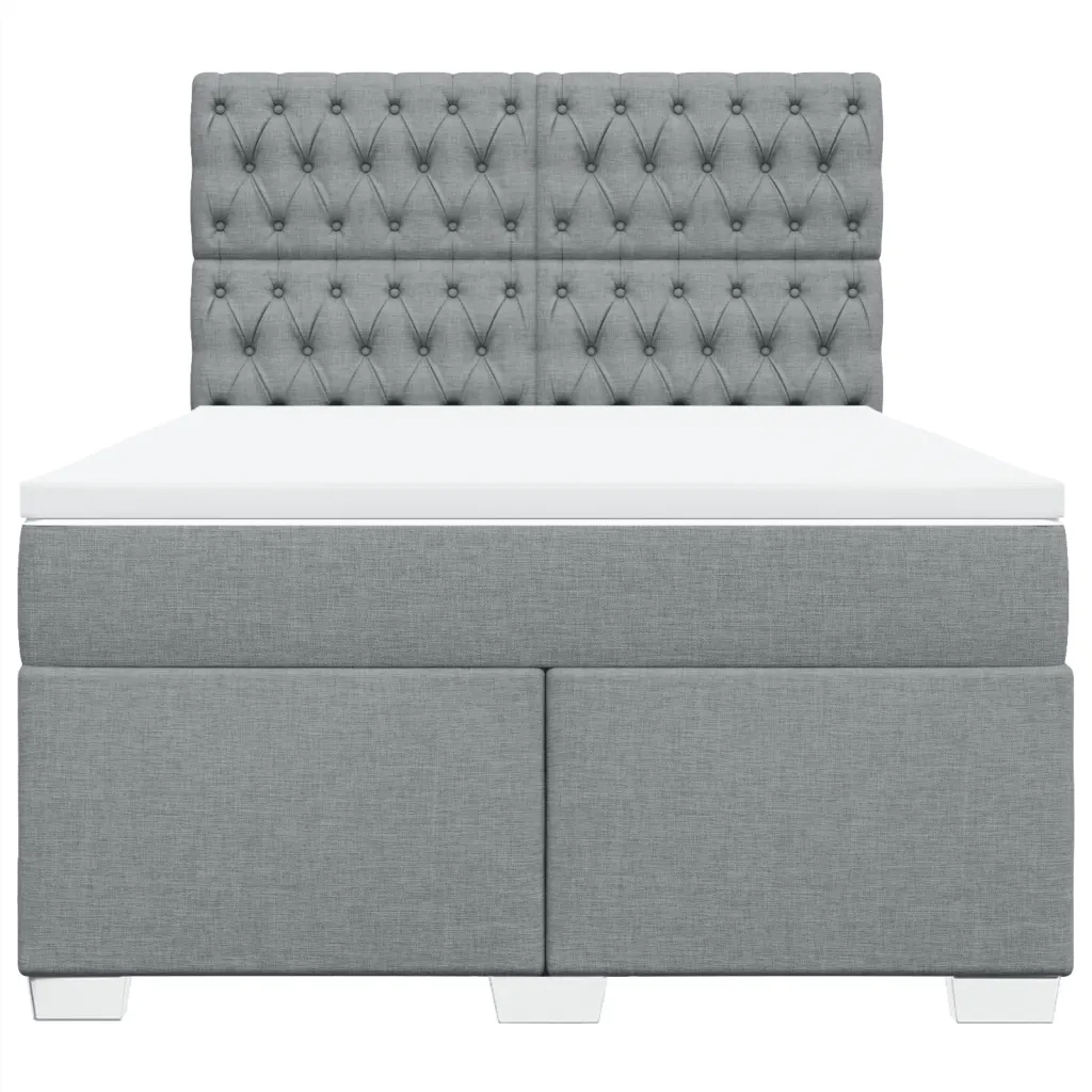 Giroletto a Molle con Materasso Grigio Chiaro 140x200cm Tessuto 3290518
