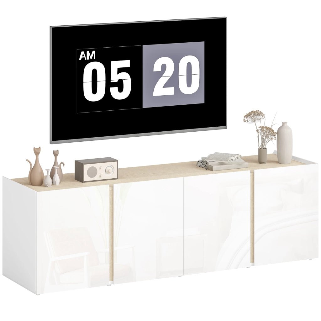 Mobile TV con 4 ante e ripiano regolabile ¨C Minimal ¨C Bianco 135x38x45 cm