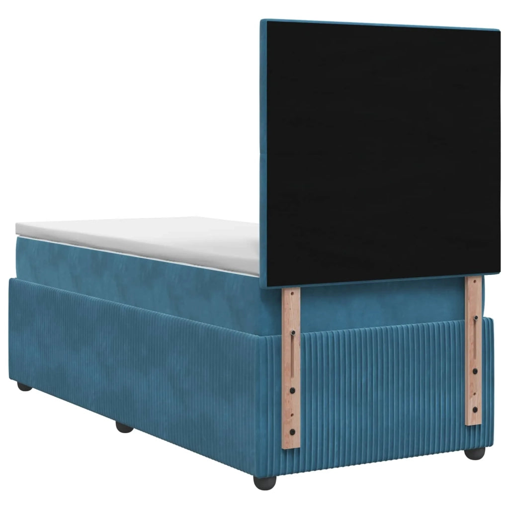 Letto Box Spring LED con Materasso Blu 90 x 200 cm Velluto 3455997