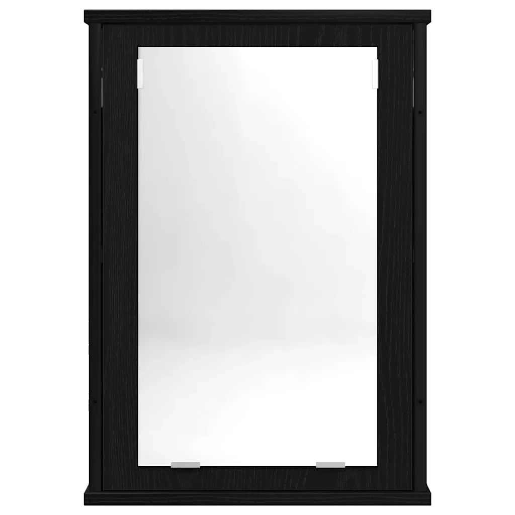 Mobile da Bagno con Specchio Rovere Nero 42x12x60 cm Truciolato 862231