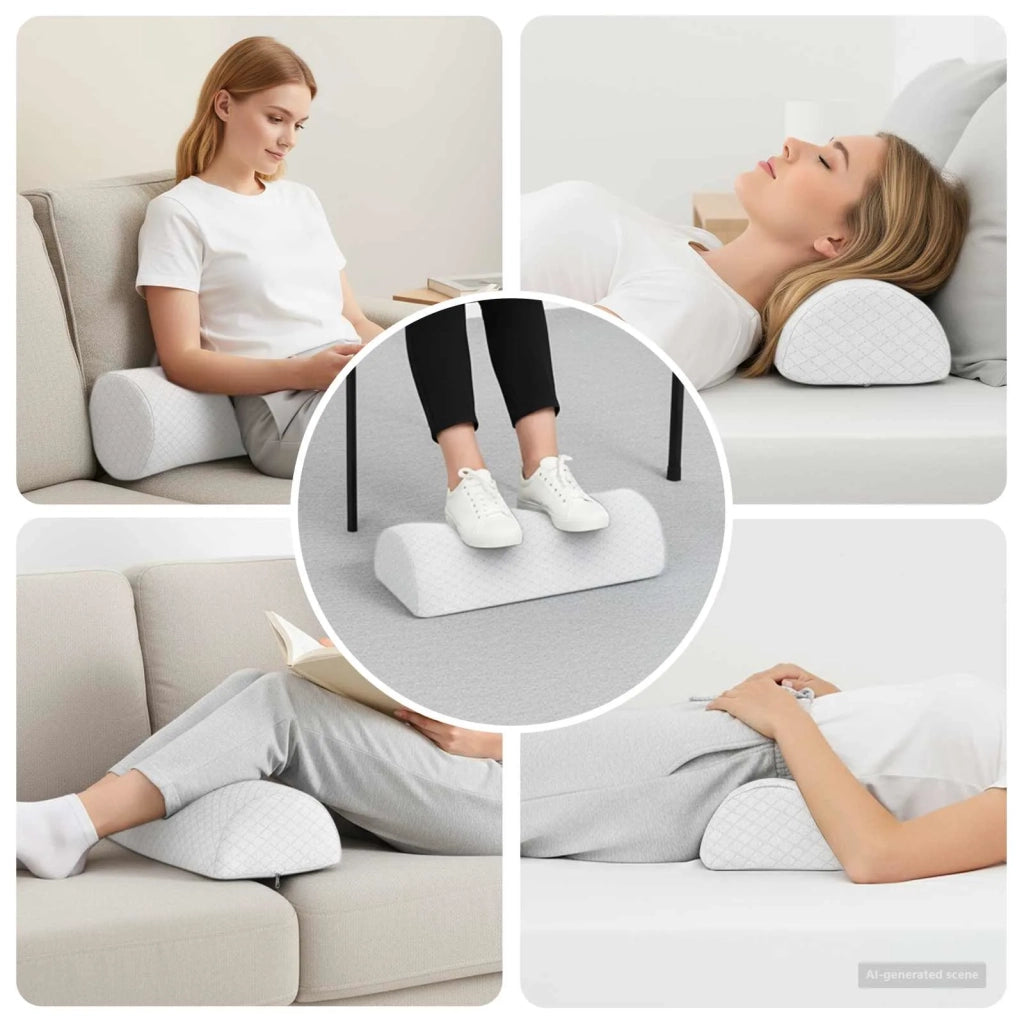 Cuscino per Gambe Bianco 52 x 20 x 12 cm Schiuma Memory 42020196