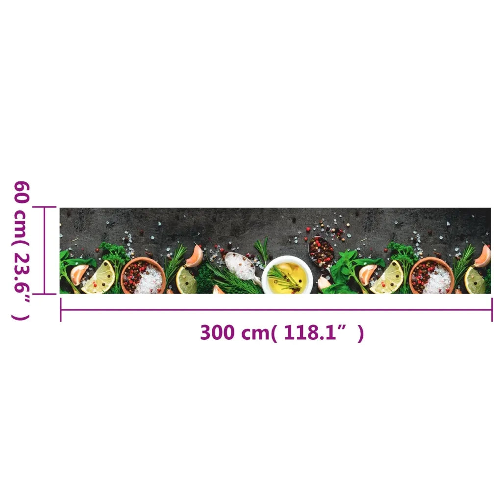 Tappeto del soggiorno | Tappeto da Cucina Lavabile Spezie 60x300 cm Velluto