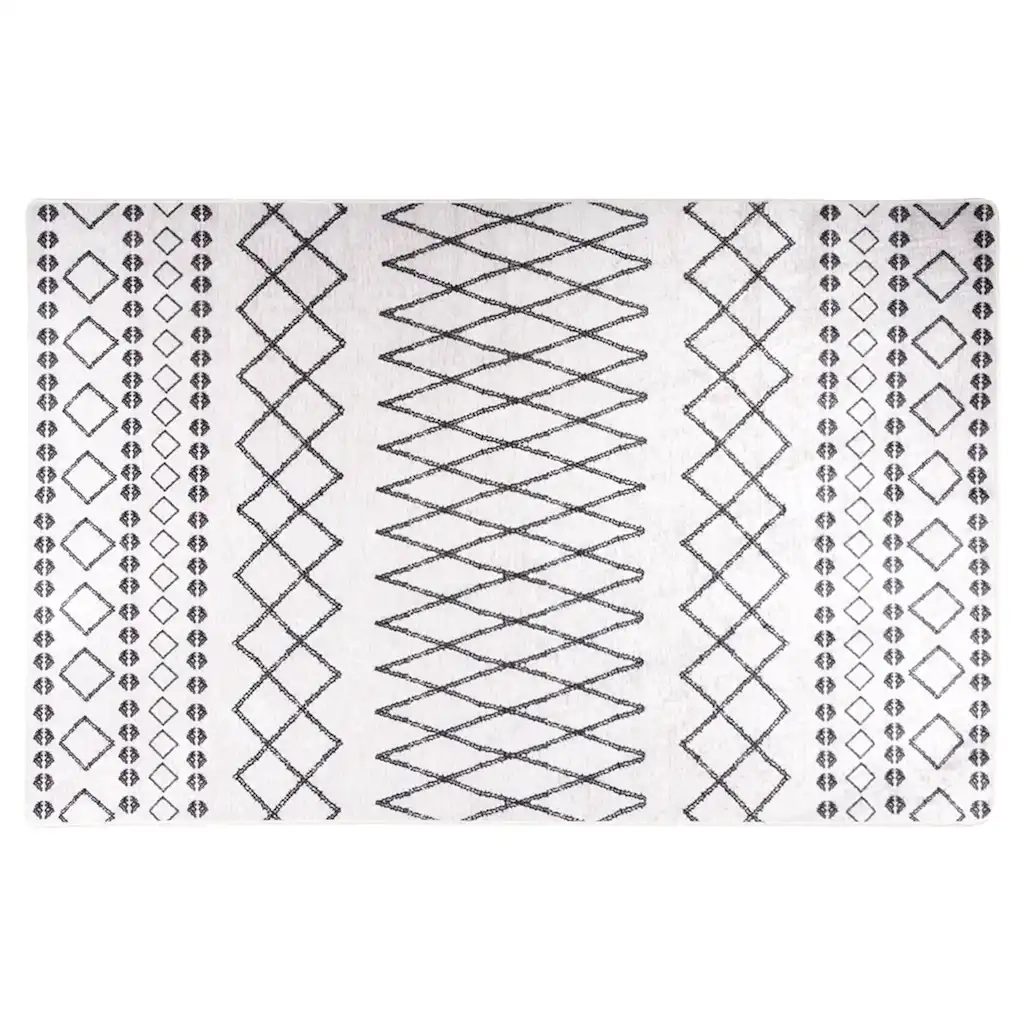 Tappeto Lavabile 80x150 cm Nero e Bianco 337970