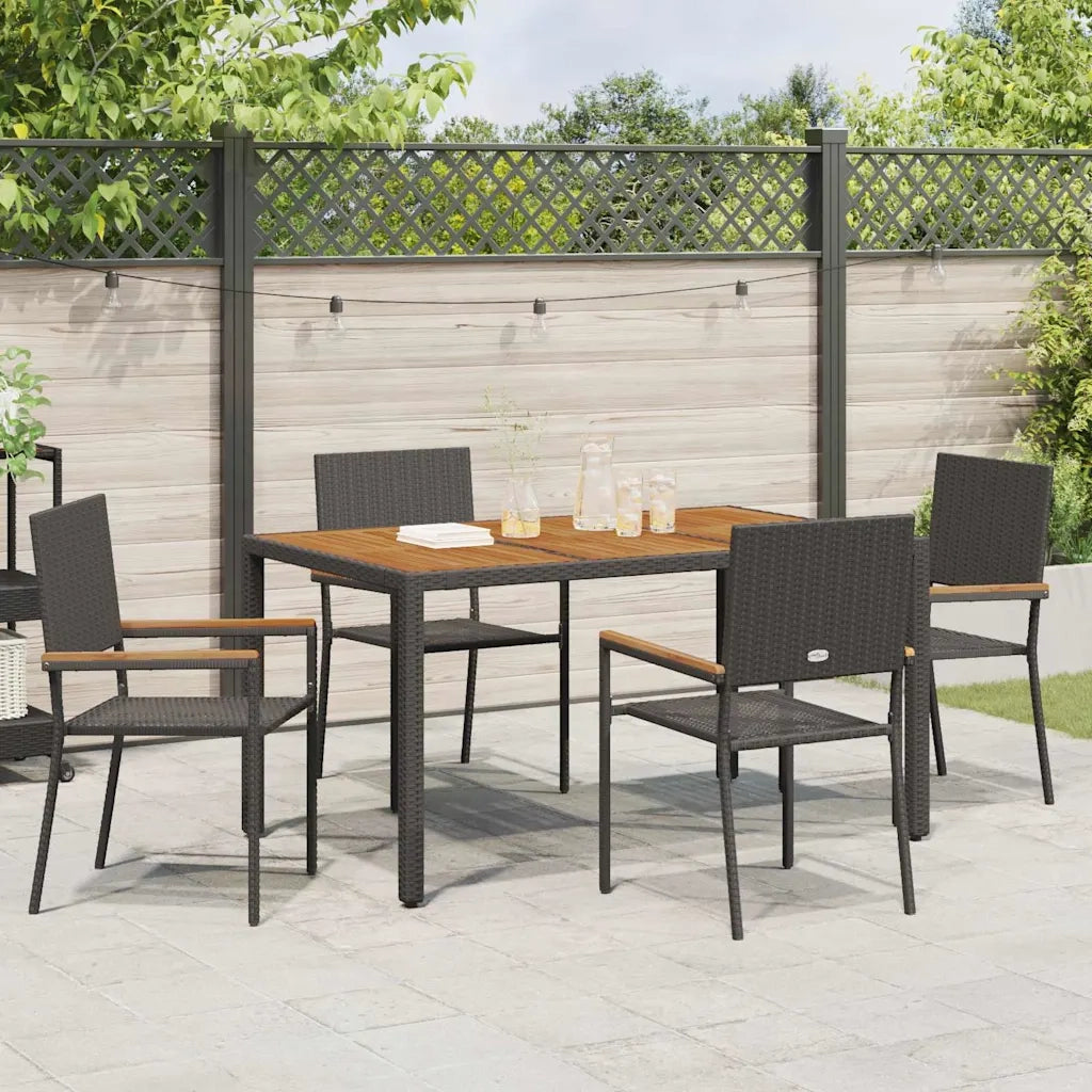 Sedie impilabili da giardino 4 pcs Nero e Marrone 3403061